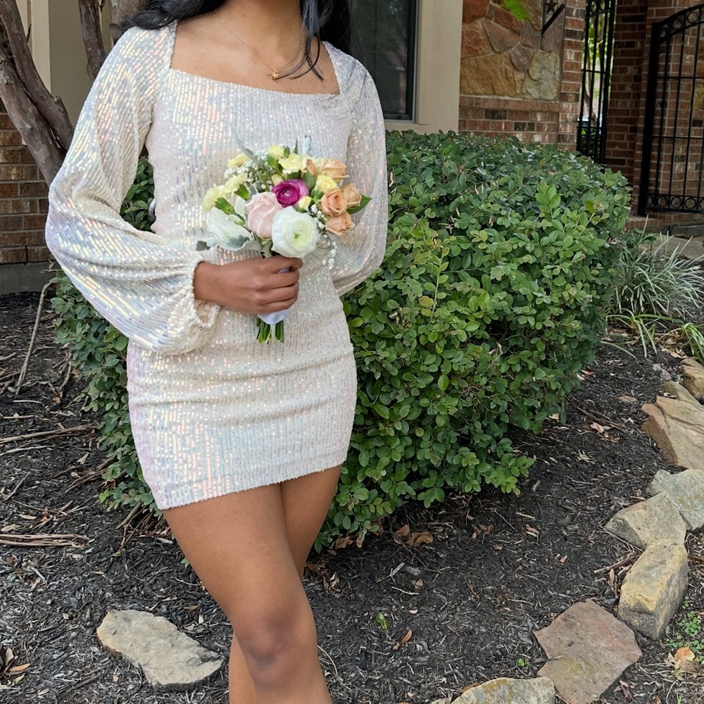 Sparkling Sequin Long Sleeve Dress